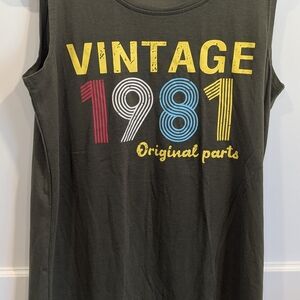 Vintage 1981 Tank Top - Army Green
